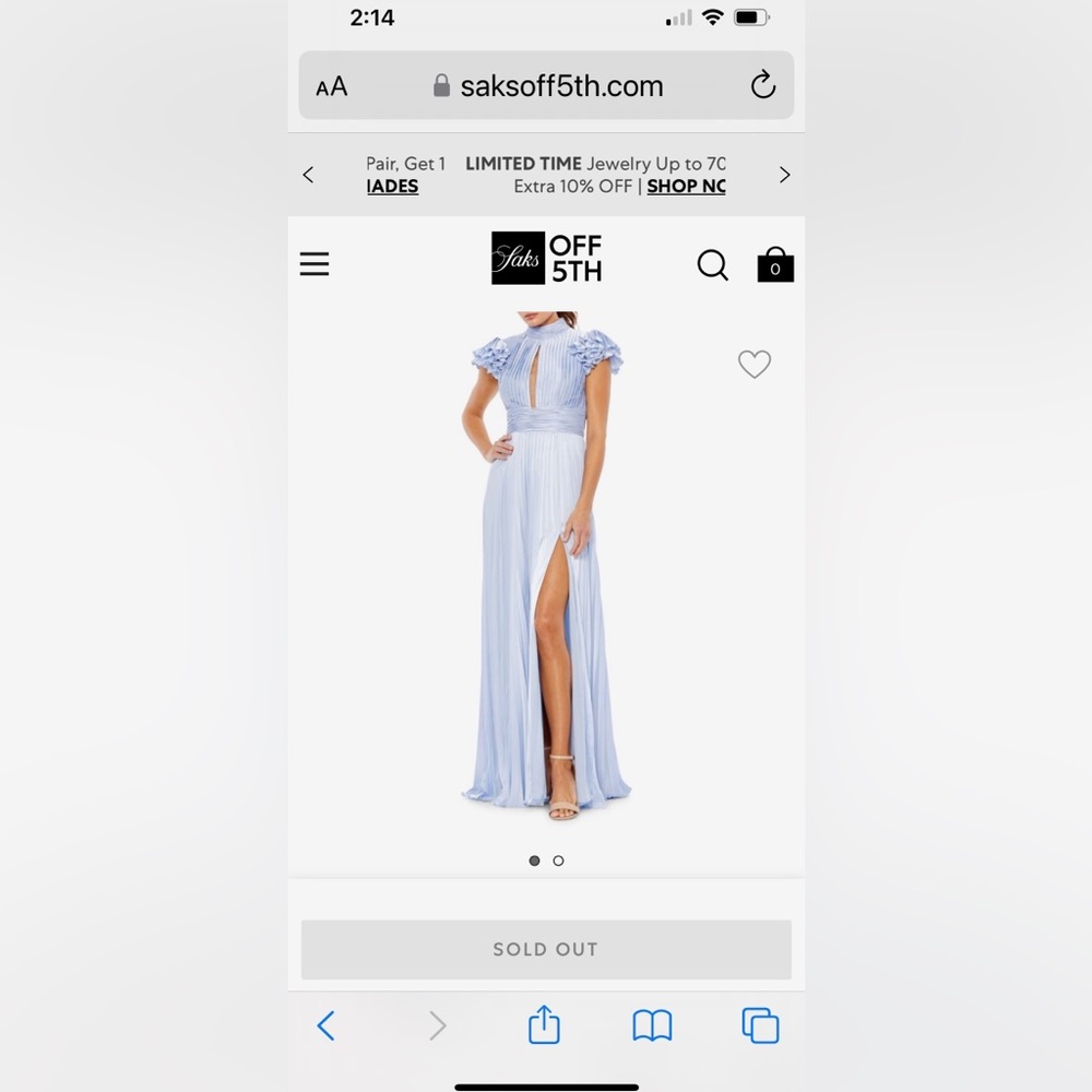 Mac Duggal Light Blue Maxi Dress with Ruffles